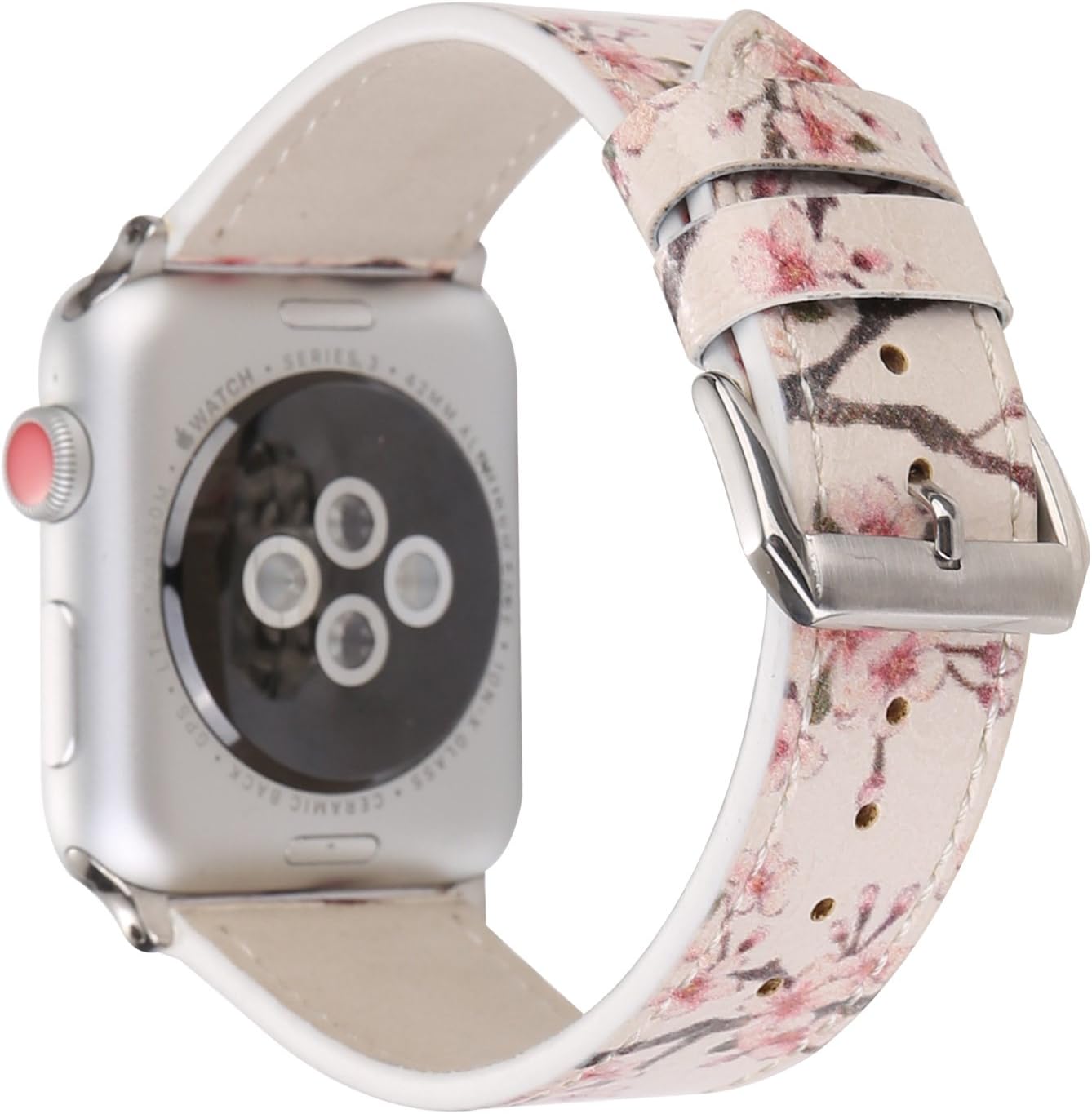 HULUCKY Compatible with Apple Watch Band 38mm Women, Floral Pattern PU Leather Wristband Replacement for Apple Watch Strap Bracelet for iWatch 38mm Series 3 2 and Series 1