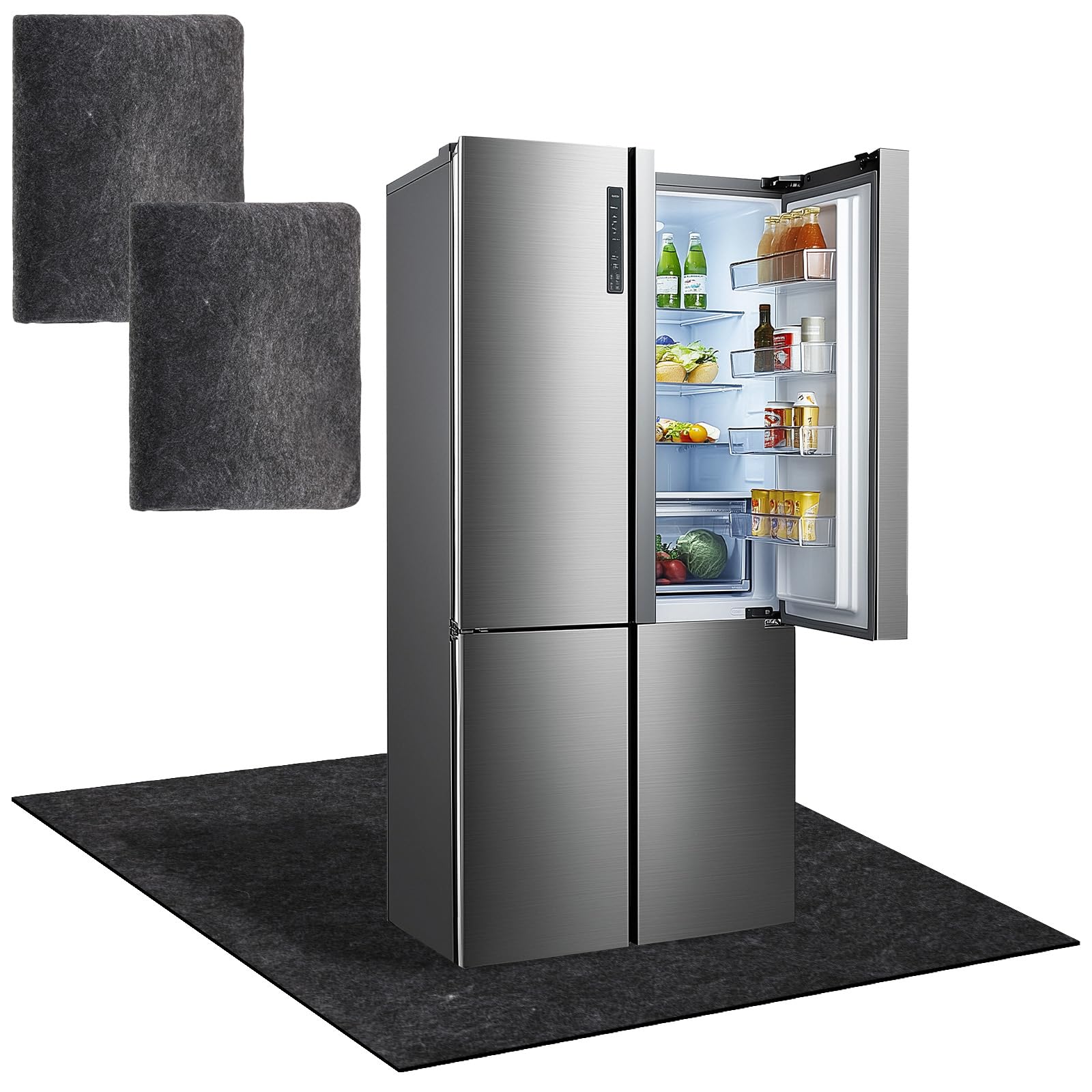 Photo 1 of 2 Pcs Refrigerators Mat, Multifunctional Home Appliance Mat Slip Resistant Under the Refrigerators Mat Protect refrigerators and floors, 39" x 39"
