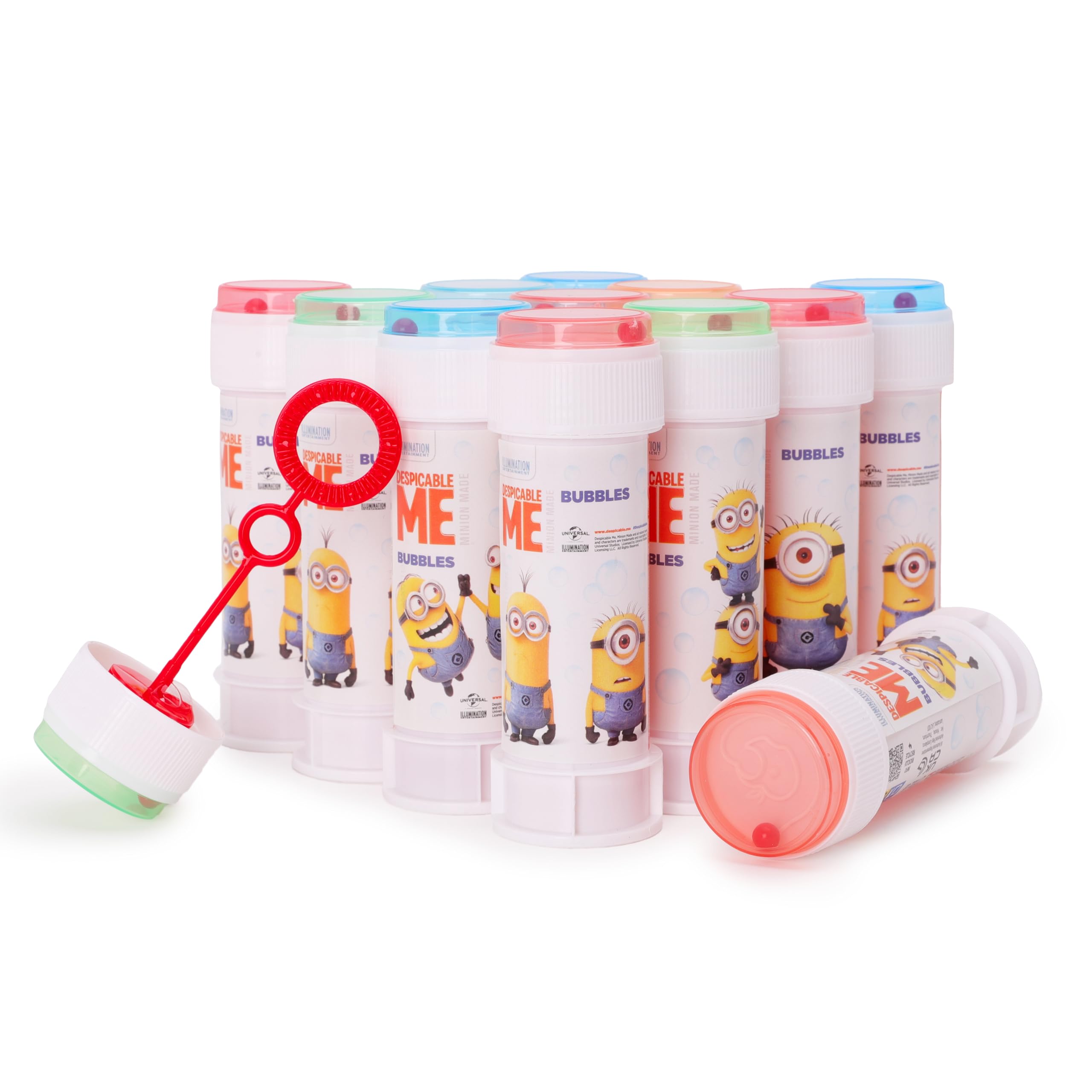 Toyland® Pack of 12 Minions Bubbles With Wands, 60ml Solution & Novelty Maze Lid - Pocket Money & Party Bag Toys — image 1
