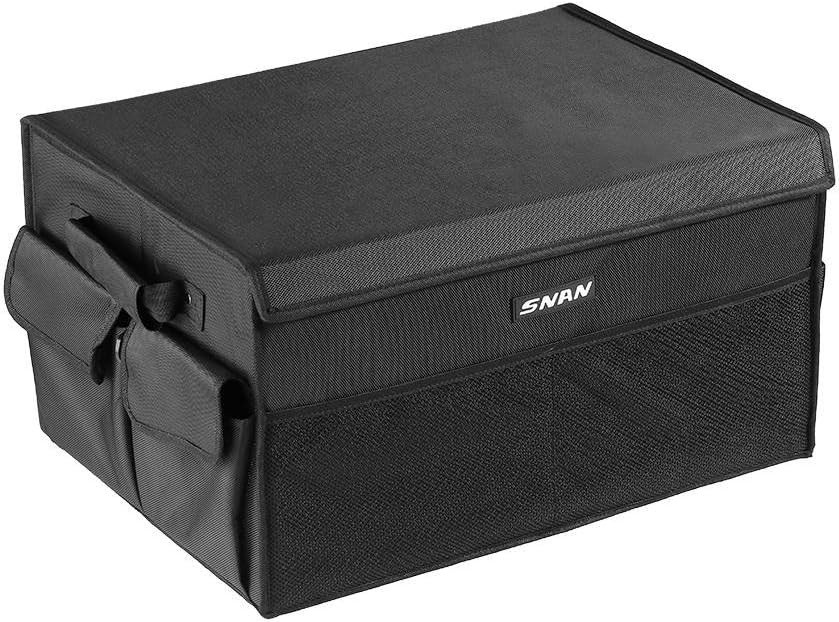 [Upgraded] SNAN Car Trunk Storage Organizer Non-slip Waterproof with 3 Compartments and 6 Additional Pockets for Small Cars, SUV, CDV, MPV.