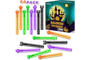 Leetous Halloween Treats Prizes Bulk for Kids, Mini Bubble Wands Party Favors Bulk for Toddlers 64 PCS, Halloween School Basket Goodie Bag Stuffer Filler for Boys Girls, Halloween Giveaways Toys Gifts