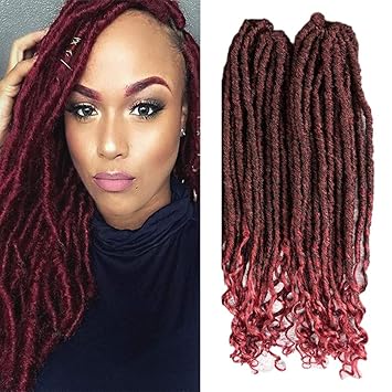 Amazon Com 6packs Lot Straight Up Curly Faux Locs Braids 18inch