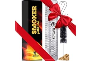 Mountain Grillers Pellet Smoker Tube 5-Hour Smoke Tube Generator for Hot & Cold Smoking Grill - BBQ Grill Stick Made From Heavy-Duty Rustproof Stainless Steel 12-Inc) Includes Hanging Hook & Cleaning