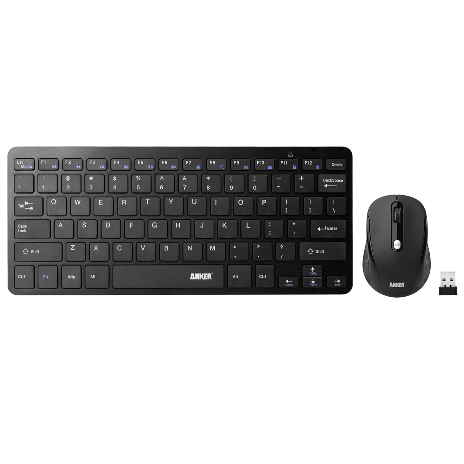 Anker Slim Portable Mini Wireless Keyboard and Optical Mouse Combo for