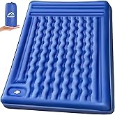 FNARMW Double Sleeping Pad Camping, Self Inflating 6'' Extra-Thick 2 Person Pillow Built-in Foot Pump Waterproof Inflatable Sleeping Mat Backpacking, Tent, Hiking, Portable Camping Pad (Navy Grey)