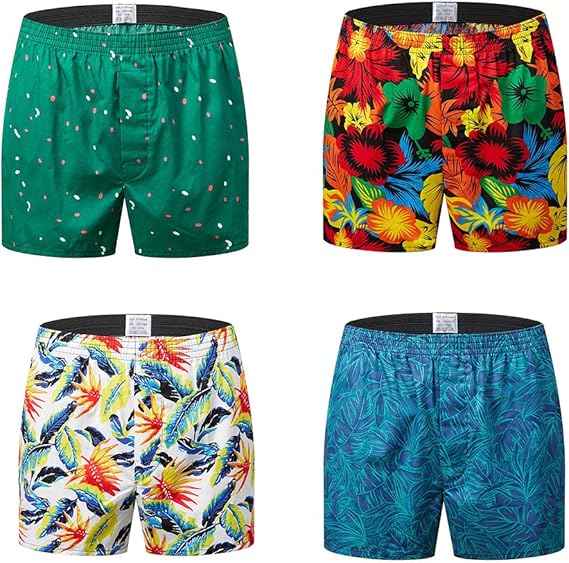 Amazon Lobin トランクス メンズ 4枚セット おしゃれ 綿100 前開きタイプ チェック柄 通気 吸汗 抗菌防臭 肌着 無地 シンプル 男性下着 プレゼント 彼氏 父 息子 トランクス 通販