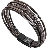 murtoo Womens Bracelets Braided Leather Multilayer Genuine Leather Bracelet for Women