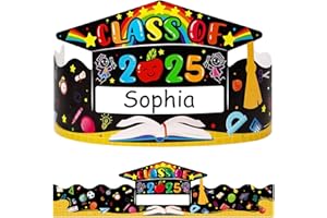 SICOHOME Kids Preschool Graduation Caps - 24 Hats Kids Preschool Adjustable Paper Graduation Congrats Hats and Decorations for Class of 2025 Party Favors Kindergarten Student Grad