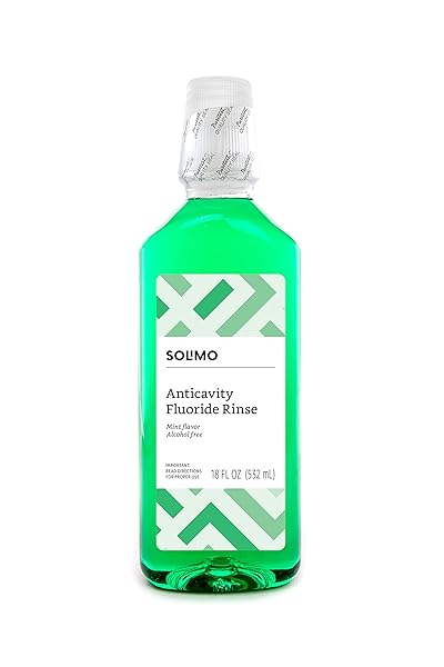 AMAZON BRAND – SOLIMO ANTICAVITY FLUORIDE RINSE, ALCOHOL FREE, MINT, 18 FL OZ (PACK OF 1)