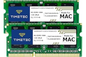 Timetec 16GB KIT(2x8GB) Compatible for Apple DDR3 1067MHz / 1066MHz PC3-8500 RAM for Mac Book (Mid 2010 13-inch), Mac Book Pr