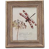Zhenzan Frames 6x8 Inches Vintage Feel Rustic Picture Frame for Tabletop or Wall Hanging with Glass Front (6x8, Brown)
