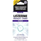 Listerine Ready! Tabs Whitening Chewable Tablets with Polar Mint Flavor to Help Fight Bad Breath, Gently Whiten Teeth &amp; Kill Bad Breath Germs On the Go, Sugar-Free, Gluten-Free, 24 ct