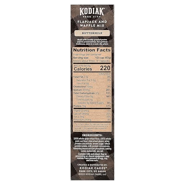 KODIAK, POWER CAKES FLAPJACK AND WAFFLE MIX, 20 OUNCE