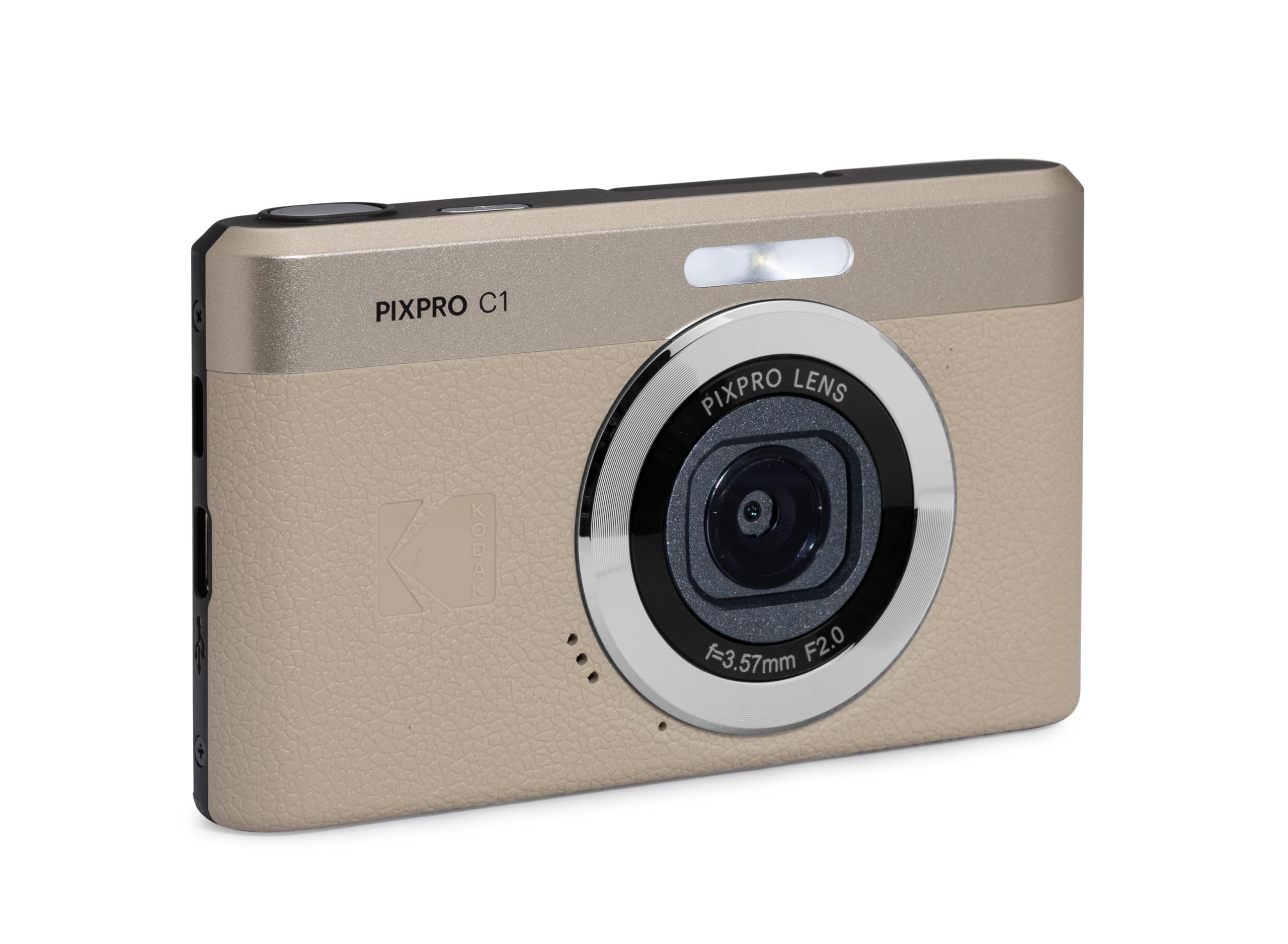 Kodak PIXPRO C1 Friendly Zoom Digital Camera - 13MP Compact Point and Shoot with 2.8” 180° Tilt LCD Flip Screen, Retro Vintage Design with 4X Zoom and 1080P Full HD Video for Travel, Vlogging, Tan