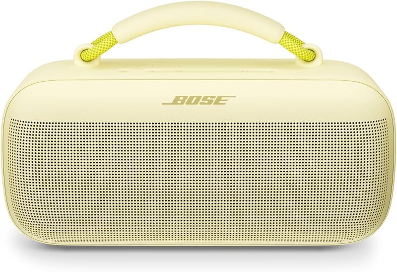 Soundlink Max, Enceinte Bluetooth étanche, et puissante Rechargeable avec Jusqu’à 20 Heures d’autonomie, USB-C, Enceinte avec entrée auxiliaire 3,5 mm intégrée, Jaune Citron - édition limitée