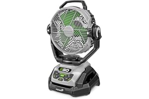 EGO Power+ FN1000 10-Inch 1700CFM 20MPH Oscillating Misting Fan with 6 Speed Modes, 3 Oscillation Modes, 3 Misting Modes, Battery and Charger Not Included, Black