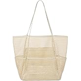 Tainehs Beach Bag - Mesh Tote Bag Beach Vacation Clothes for Women Pool Bag for Travel Pool Family Cruise Essentials 2026