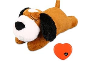 ZALBYUY Heartbeat Puppy Toy, Puppy Sleep Aid Toy, Small Dog Training Toys for Separation Anxiety Relief, Pets Plush Toys for Dogs Cats (Yelow)
