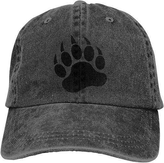 Creative Bear Claw Funny Logo Unisex Cowboy Hats Sport Denim Hat Fashion Baseball Cap Black at
