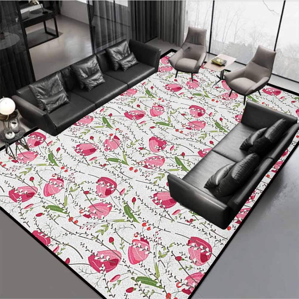 Floral Premium Rug Best Long Carpet for Bedroom Floor
