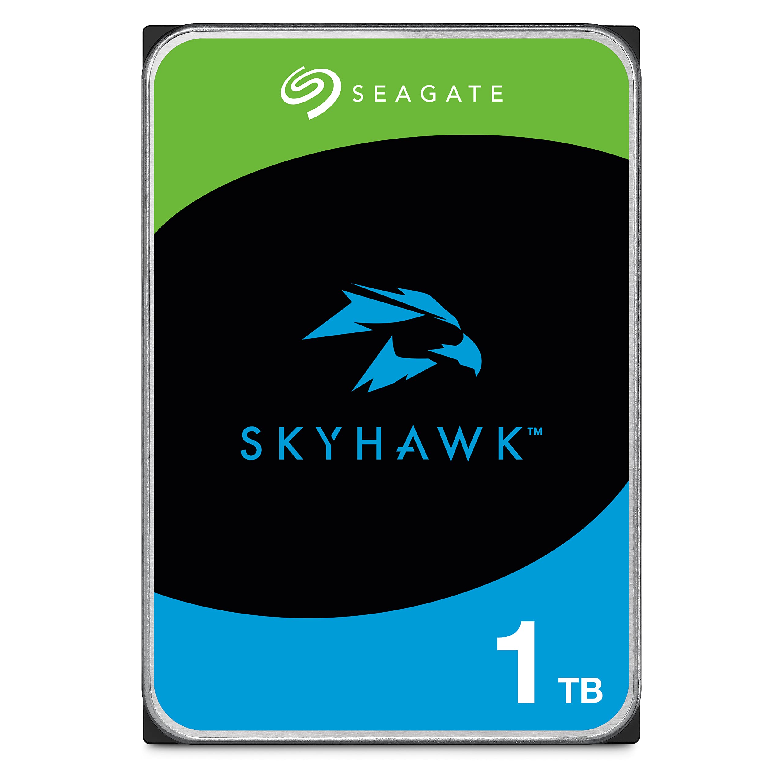 Seagate Skyhawk, 1TB, Video Internal Hard Drive, 3.5", SATA, 6Gb/s, 64MB Cache, for DVR/NVR Security Camera System, with Drive Health Management, 3 year Rescue Services, FFP (ST1000VXZ05)