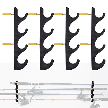 Fishing Rod Pole Reel Holder Garage Ceiling Wall Mount Rods Rack