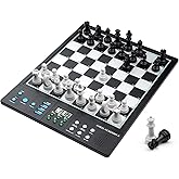 LC2B Advanced Electronic Chess Set with ELO 2200+ Engine &amp; Talking AI Tutor, Comfortable Size Electronic Chess Board Perfect for Chess Lovers, Smart Computer Chess Game Set with Strong Magnet(Black)