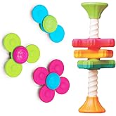 Fat Brain Toys MiniSpinny &amp; Whirly Squigz Baby Sensory Toys, Baby, Toddler