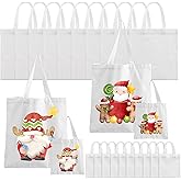 Sublimation Blank Tote Bags, 20Pcs Canvas Tote Bags 16.1 x 15.4 Inch, 9.1 x 8.3 Inch Small Canvas Tote Bag Reusable Grocery Bags Shopping Cloth Bag for Heat Transfer, DIY, Valentines Craft, White