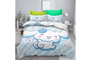 XYRXARIC 3PCS Cinnamoroll Bedding Set Comforter Duvet Cover Set Twin Full Queen King Size Quilt Cover for Kids Teens Bedroom Decoration（Twin）