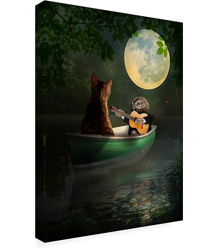 Amazon.com: Derstine - The Owl and the Pussycat 26x26 Framed Art