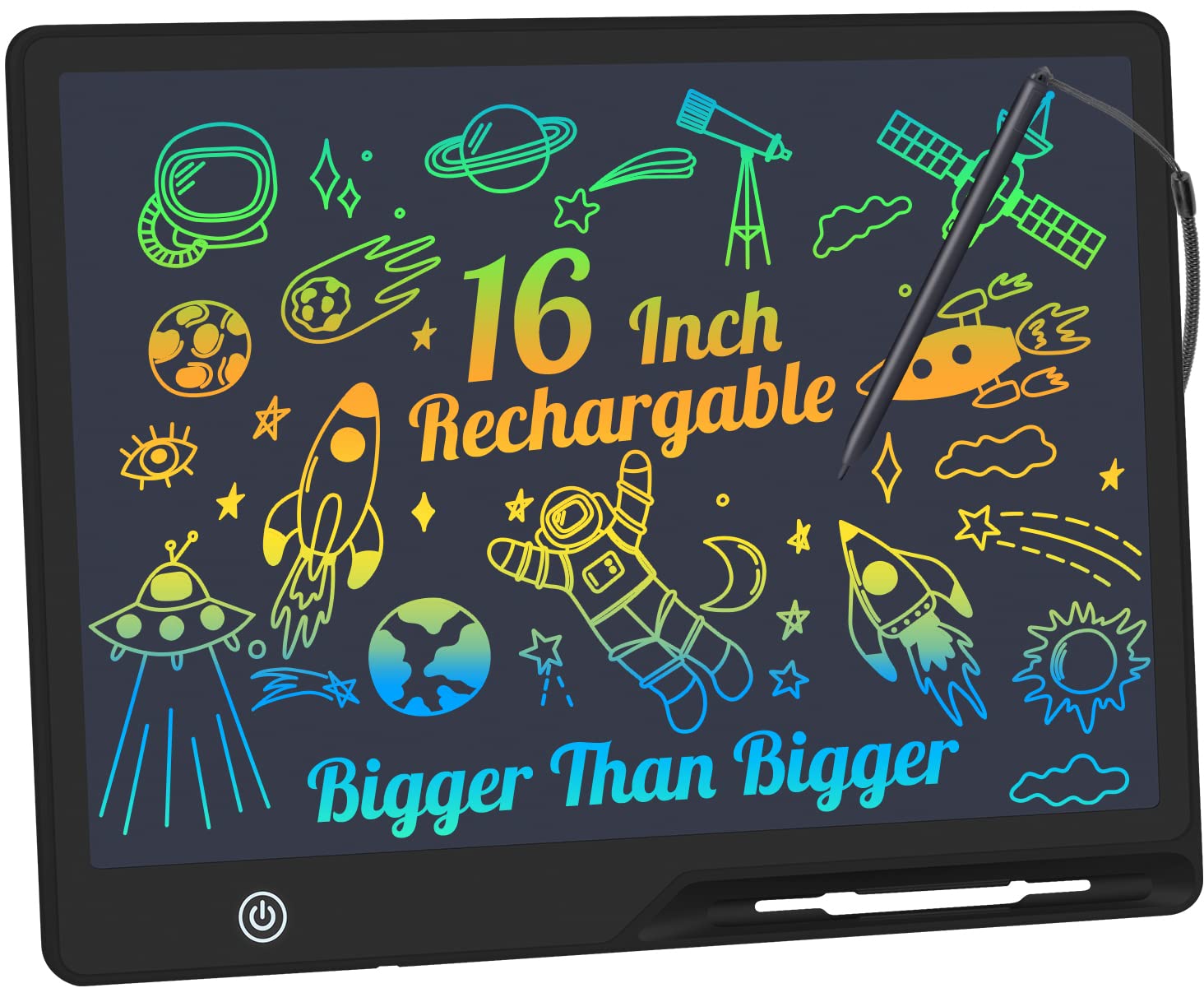 Photo 1 of LCD Writing Tablet,16 Inch Colorful Screen Rechargeable Doodle Board Toddler Educational Toys for 3 4 5 6 Years Old Boys Girls Reusable Portable Drawing Tablet Christmas Toys Gifts for Kids (Black)