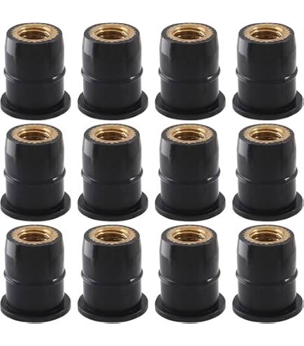 Amazon.com: 10PCS M6 Well Nuts Fairing Fasteners,Brass+Rubber Well