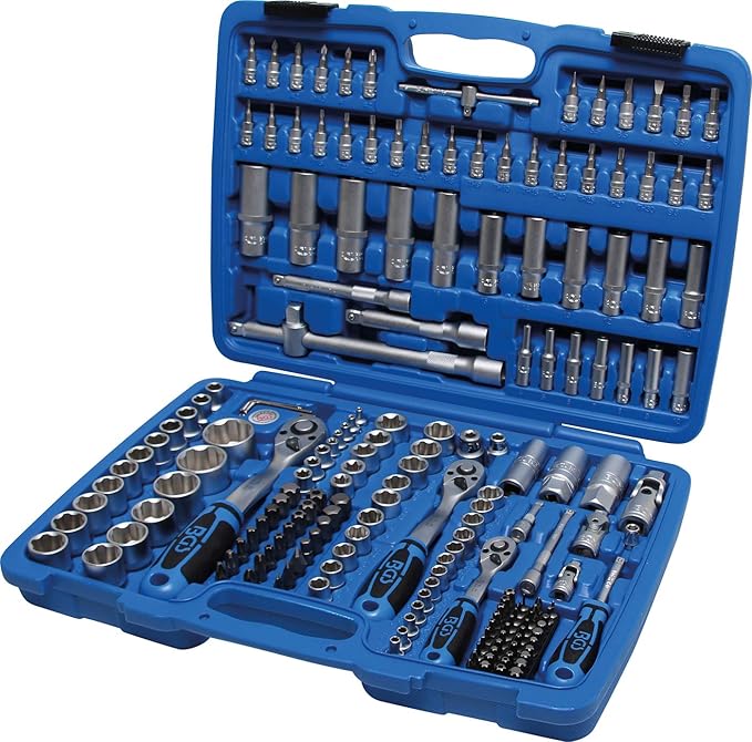 BGS Steckschlüssel-Satz Wellenprofil (192 teilig, Antrieb 1/4', 3/8“ und 1/2 mm, Super-Lock Ausführung) 2292