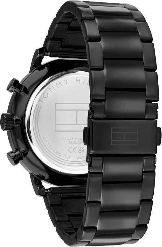 Multi Zifferblatt Quarz Uhr für Herren mit Schwarzes Edelstahlarmband - 1710706 — Foto 3 von 6