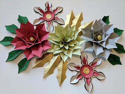 Amazoncom Paper Flowers Christmas Backdrops Includes 5
