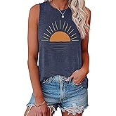 LOOKFACE Women Sunrise Graphic Sleeveless Tank Tops