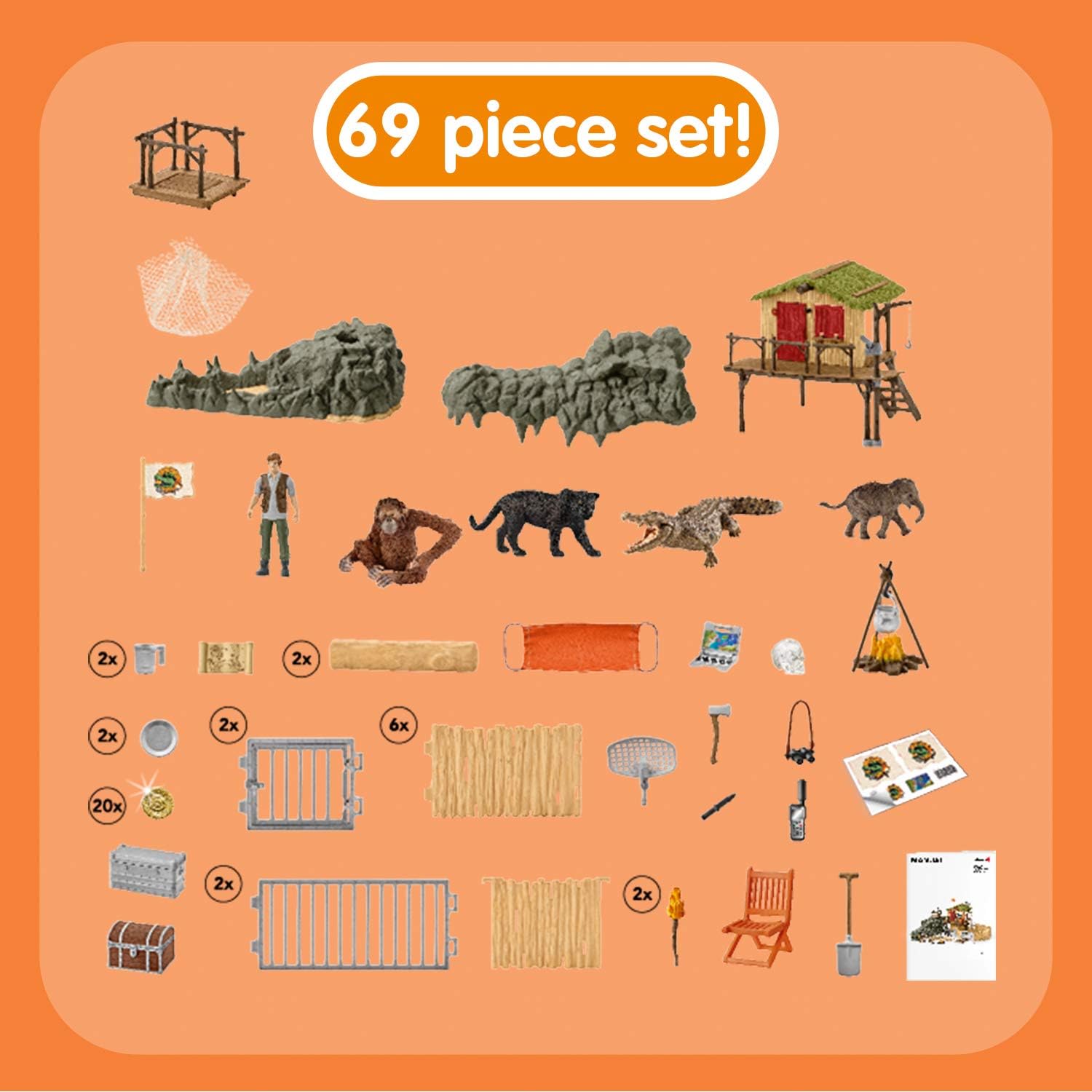 schleich wildlife crocodile jungle research playset