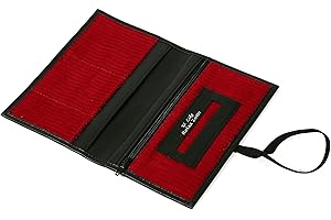 U.Like Relax Zone Rolling Tobacco Pouch Case with 6 separate compartments - Travel Smoking Pipe Bag Roll Your Own Cigarette Organizer Kit for Accessories Storage Container Men & Women, maroon (1031)