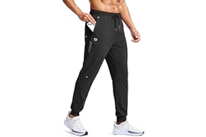 G Gradual Men's Joggers with Zipper Pockets Athletic Workout Gym Pants Stretch Running Track Jogging Sweatpants for Men