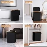 iEGrow 150L Large Laundry Basket with Lid and 2 Compartments Black view 7