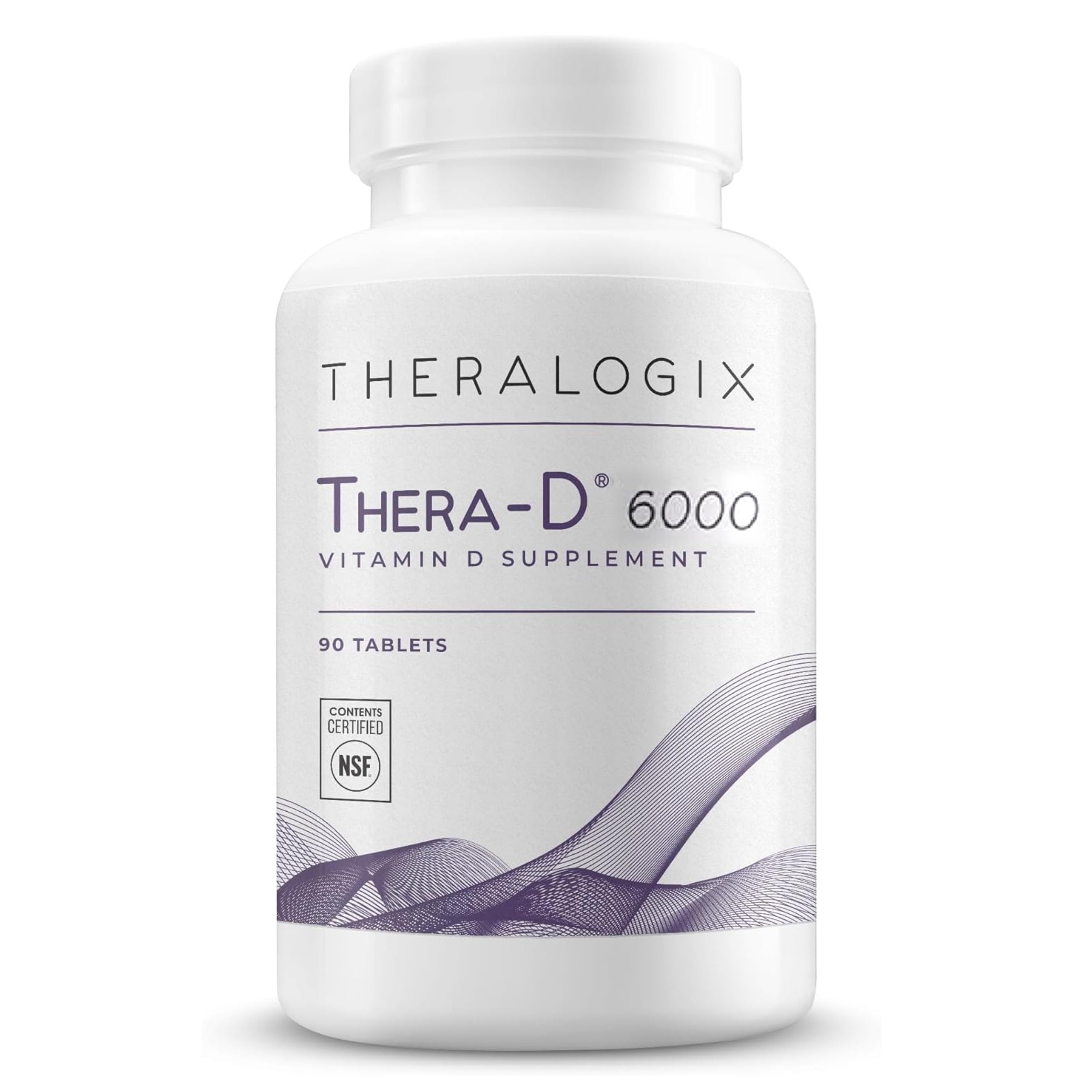 Theralogix Thera-D 6000 Vitamin D Supplement - 6,000 IU (150 mcg) Vitamin D3 Tablets - 90-Day Supply - Immune Support Supplement for Women & Men - Aids Bone & Heart Health - NSF Certified - 90 Tablets