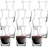 Jarsoph Set of 12 Single Serving Wine Carafe Individual Glass Decanter 6.5oz Mini Refill Decanters for Dinner Parties Tastings Bars Restaurants
