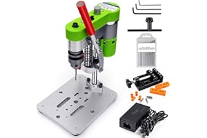 BERXOL Mini Drill Press, Benchtop Drill Press, Electric Portable Drilling Machine, CNC 795 Motor, B10 Chuck, Drill Bit and Clamp for Wooden, Metal, Jewelry DIY and other DIY Crafts Projects, Green