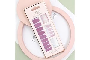 GOBUDSGO Gloss Nail Strips - UV Free, Chip Resistant, Easy to Apply & Remove, Long Lasting Gel Nail Stickers | Contains 34 Nail Wraps, 1 Nail File