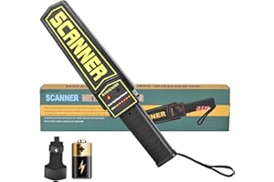 R RANSENERS RANSENERS Hand held Metal Detector Wand,Handheld Metal Detector Wand Security Scanner,High-Sensitivity Security Wand Metal Detector,Battery Powered, Security Wand Body Scanner with Light