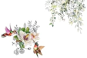 GALEPROMOT 2 Sheets Toilet Stickers Set with Different Patterns Bird Floral Butterfly Green Plant Toilet Stickers Decals Removable Waterproof Self-Adhesive Toilet Lid Decals for Bathroom Decor