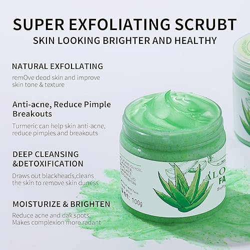 Face Scrub Facial Scrub Exfoliator Aloe Vera Facial Scrub Face Exfoliator  Scrub Microdermabrasion Facial Scrubs Facial Exfoliator Wash Cleanser Face  Exfoliant Exfoliate for Face Deep Cleansing 100g in Saudi Arabia | Whizz