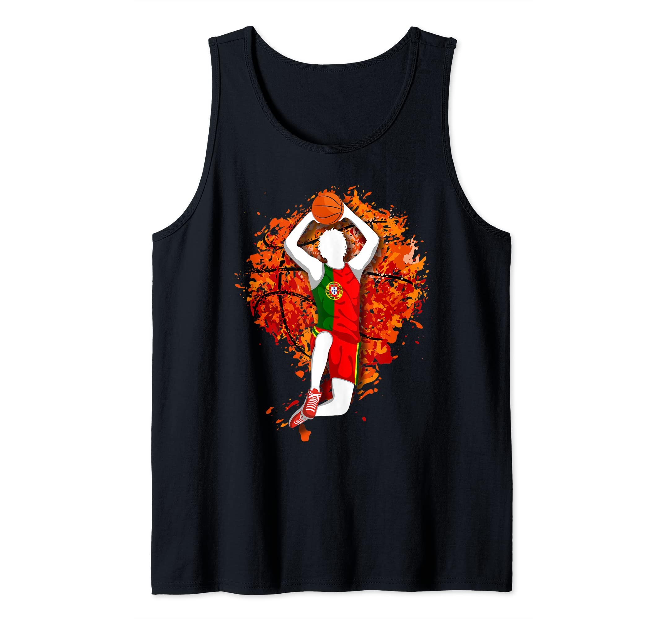 Portugal Basketball Portuguese National Flag Slam Dunk Tank Top
