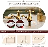 Wasserrhythm Basin Pillar Taps Twin Victorian Brushed Gold Brass Cross Levers view 7